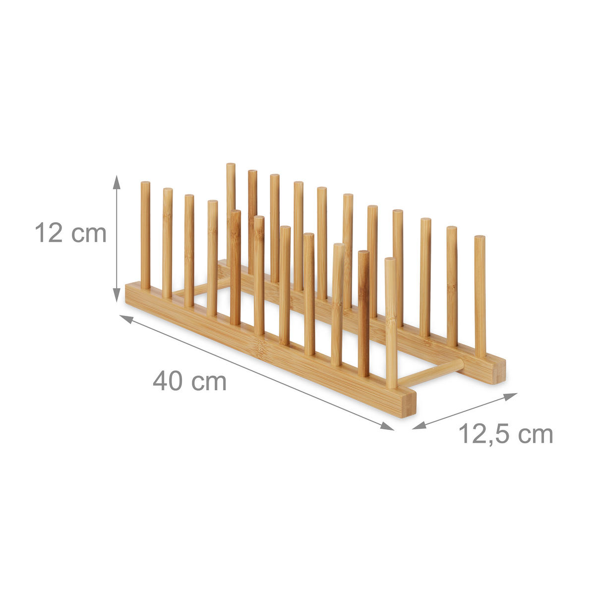 TELLERSTÄNDER - Hellbraun, Holz (12.5/12/40cm) - Relaxdays