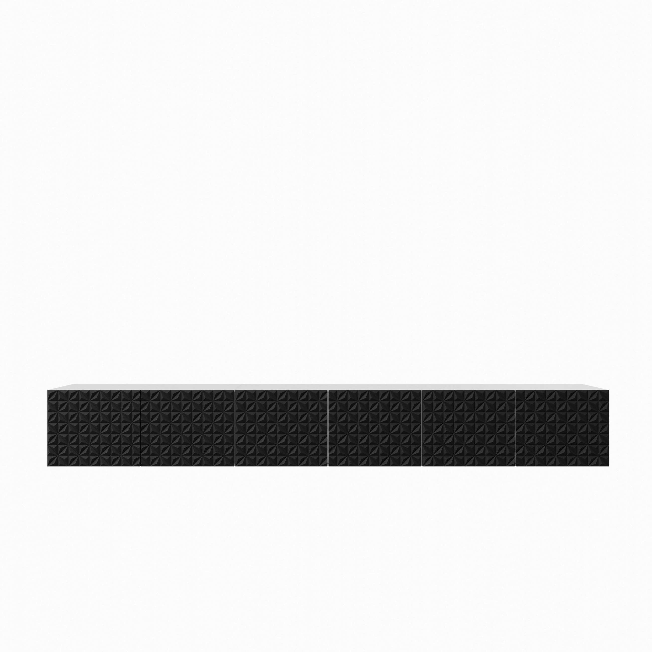 LOWBOARD ROVA 300/41/40 cm, Hängender TV-Schrank Weiß / Schwarz - Schwarz/Weiß, Holzwerkstoff (300/41/40cm) - MASSENO