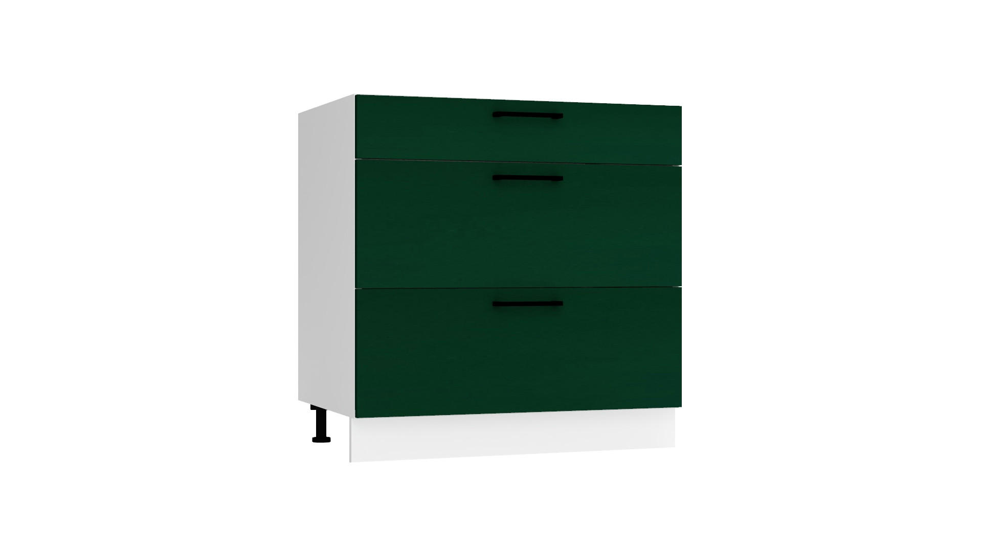 UNTERSCHRANK D80S3 - Morvex - 3 Schubladen für effiziente Organisation - Dunkelgrün, Holz/Metall (80/82/52.4cm) - ROYAL24_MARKT