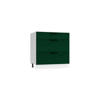 UNTERSCHRANK D80S3 - Morvex - 3 Schubladen für effiziente Organisation - Dunkelgrün, Holz/Metall (80/82/52.4cm) - ROYAL24_MARKT