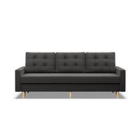 SOFA 3-SITZER MIT SCHLAFFUNKTION BLANK, Grau - Grau, Textil (212/92/92cm) - Mebligo