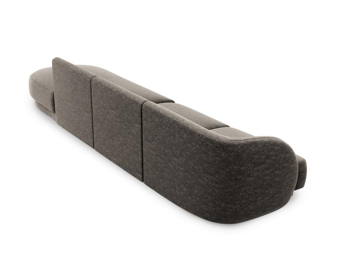 RECHTES-SOFA Miley aus Chenille-Stoff grau 4 Sitzplätze - Grau, Textil (90/70/323cm) - Micadoni