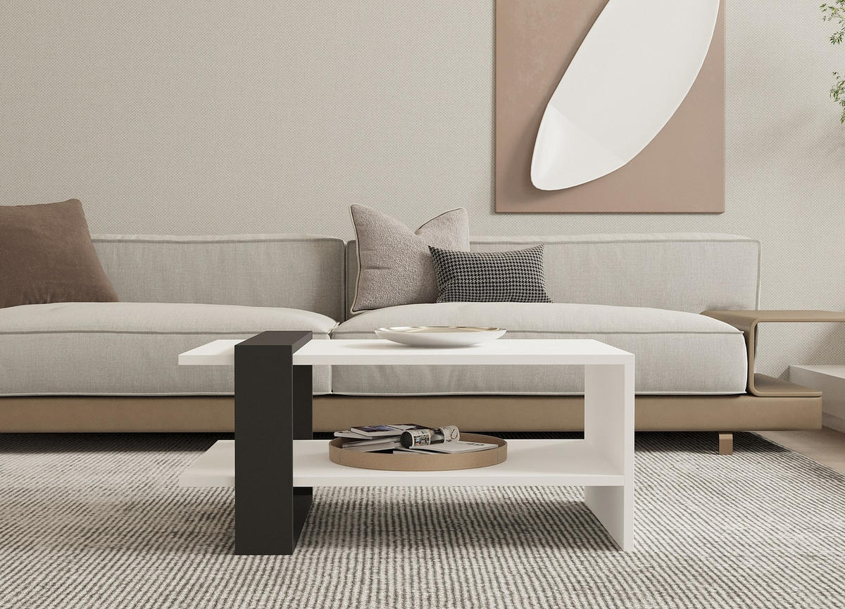 COUCHTISCH funda weiss - Weiß, Holz (80/55/35cm) - Habitat Garten