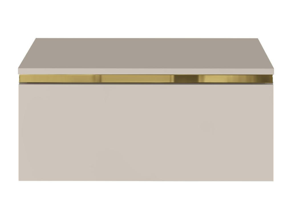 NACHTTISCH hängend mit 1 Schublade - Beige & Goldfarben - VUKIA - Beige, Holz (38.2/19.8/48.5cm) - Pascal Morabito