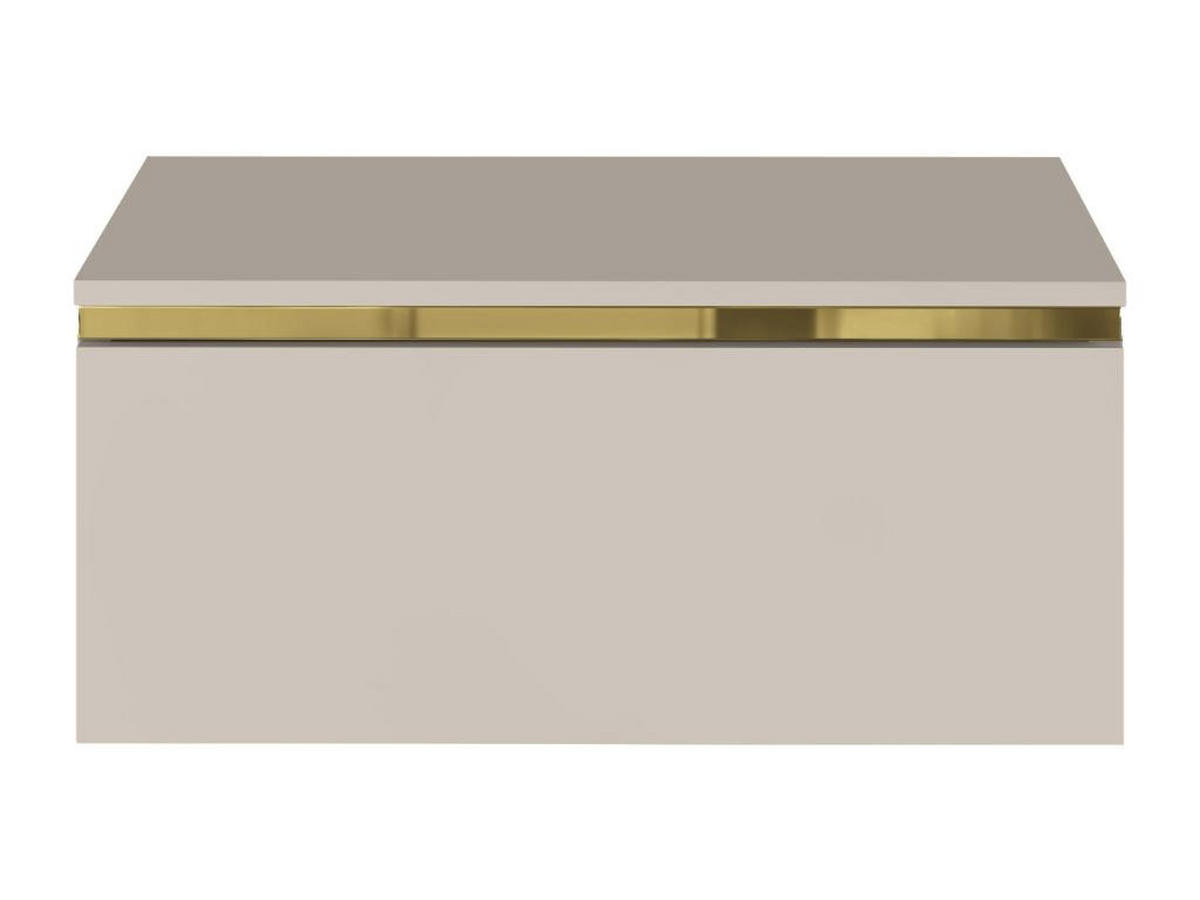 NACHTTISCHE 2er-Set hängend mit 1 Schublade - Beige & Goldfarben - VUKIA - Beige, Holz (38.2/19.8/48.5cm) - Pascal Morabito