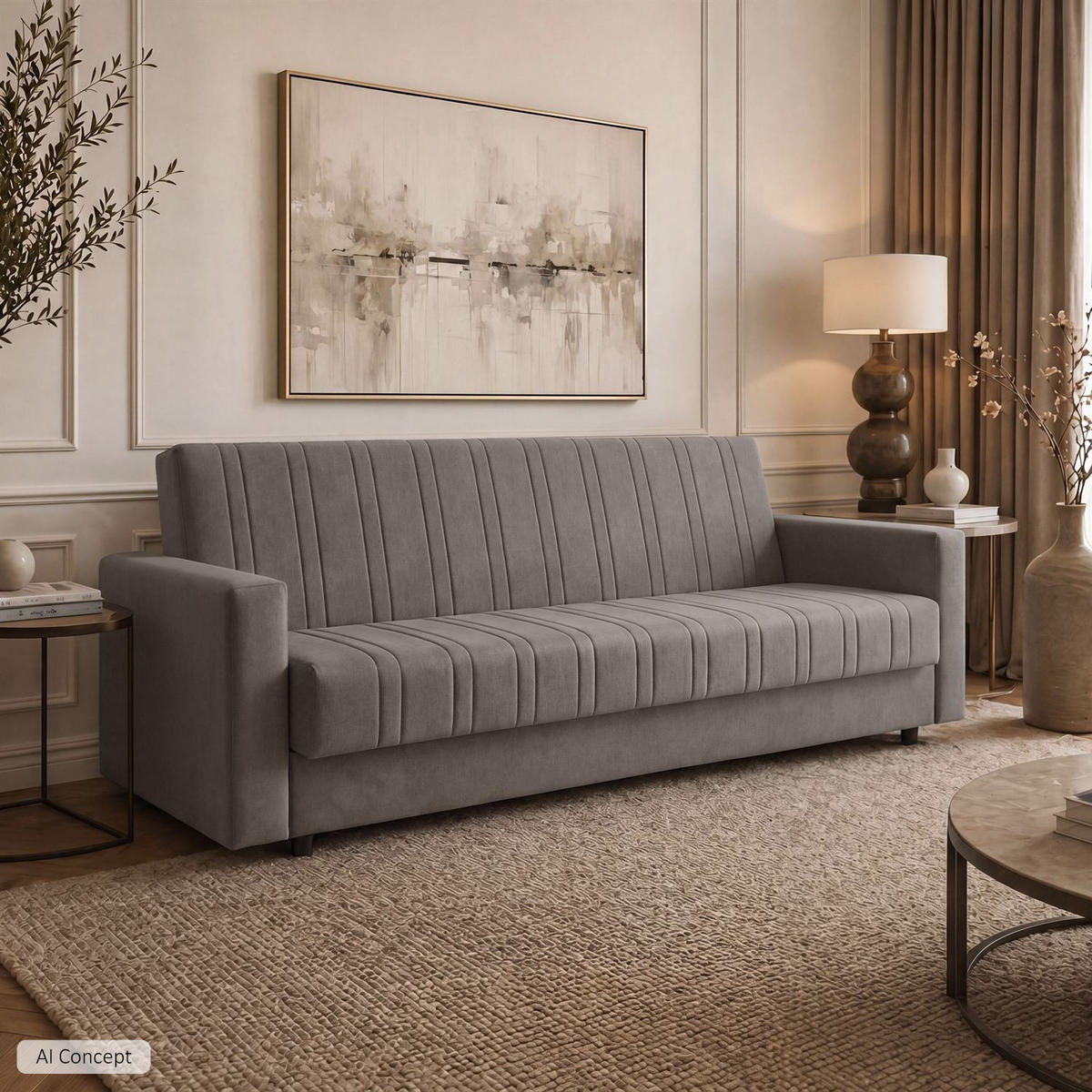 SCHLAFSOFA VERO MAX mit Schlaffunktion Castel 20 - Grau, Textil (191/88/90cm) - Lookway