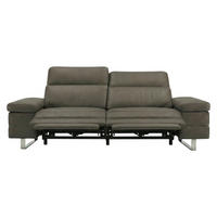 2-SITZER Sofa Virage Echtleder mit 2 x Relaxfunktion Greige - Greige, Leder/Metall (184/75/109cm)