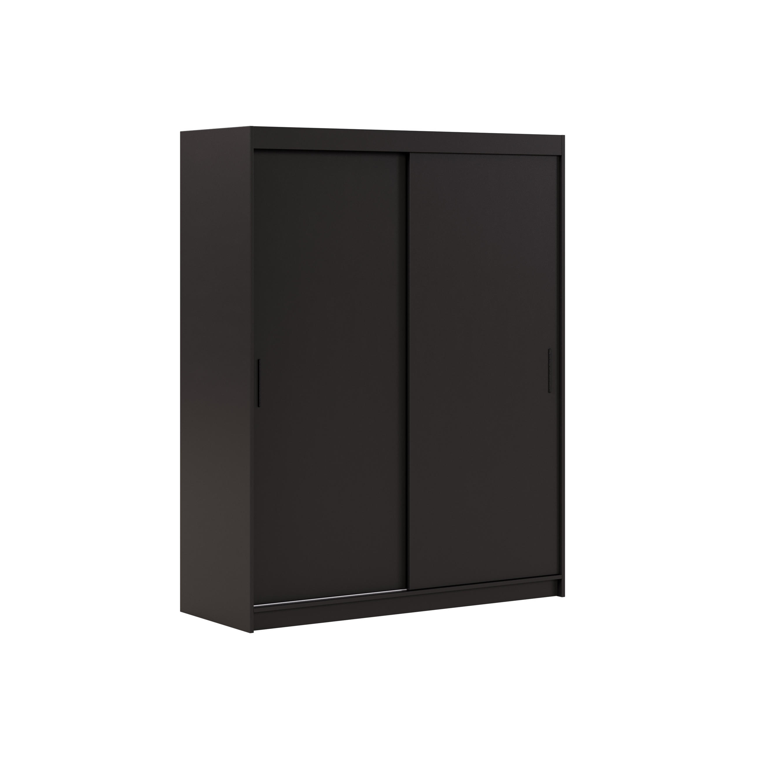 SCHWEBETÜRENSCHRANK Iga 120 cm 2-türig, schwarz - Schwarz, Kunststoff (120/205/60cm) - Margaret Hadas24