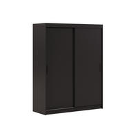 SCHWEBETÜRENSCHRANK Iga 120 cm 2-türig, schwarz - Schwarz, Kunststoff (120/205/60cm) - Margaret Hadas24