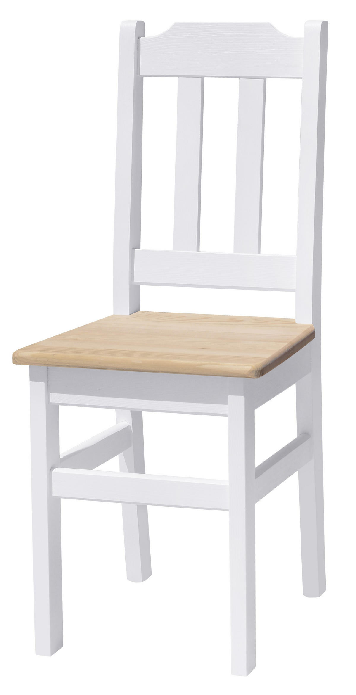 HOLZSTUHL Massiv Kiefer Holz, Weiss/Roh, 90 x 36 x 39 cm - Naturfarben/Kieferfarben, Holz (39/90/36cm) - Koma