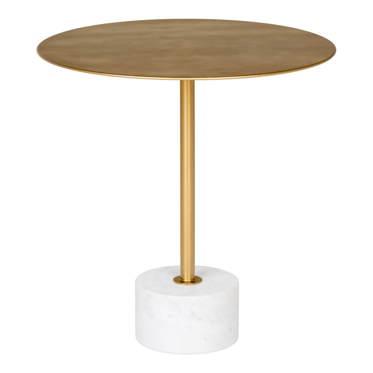 BEISTELLTISCH Lecco Marmor, Stahl Messing / Marmor - Messingfarben, Metall (51/51/52cm) - tinkaro