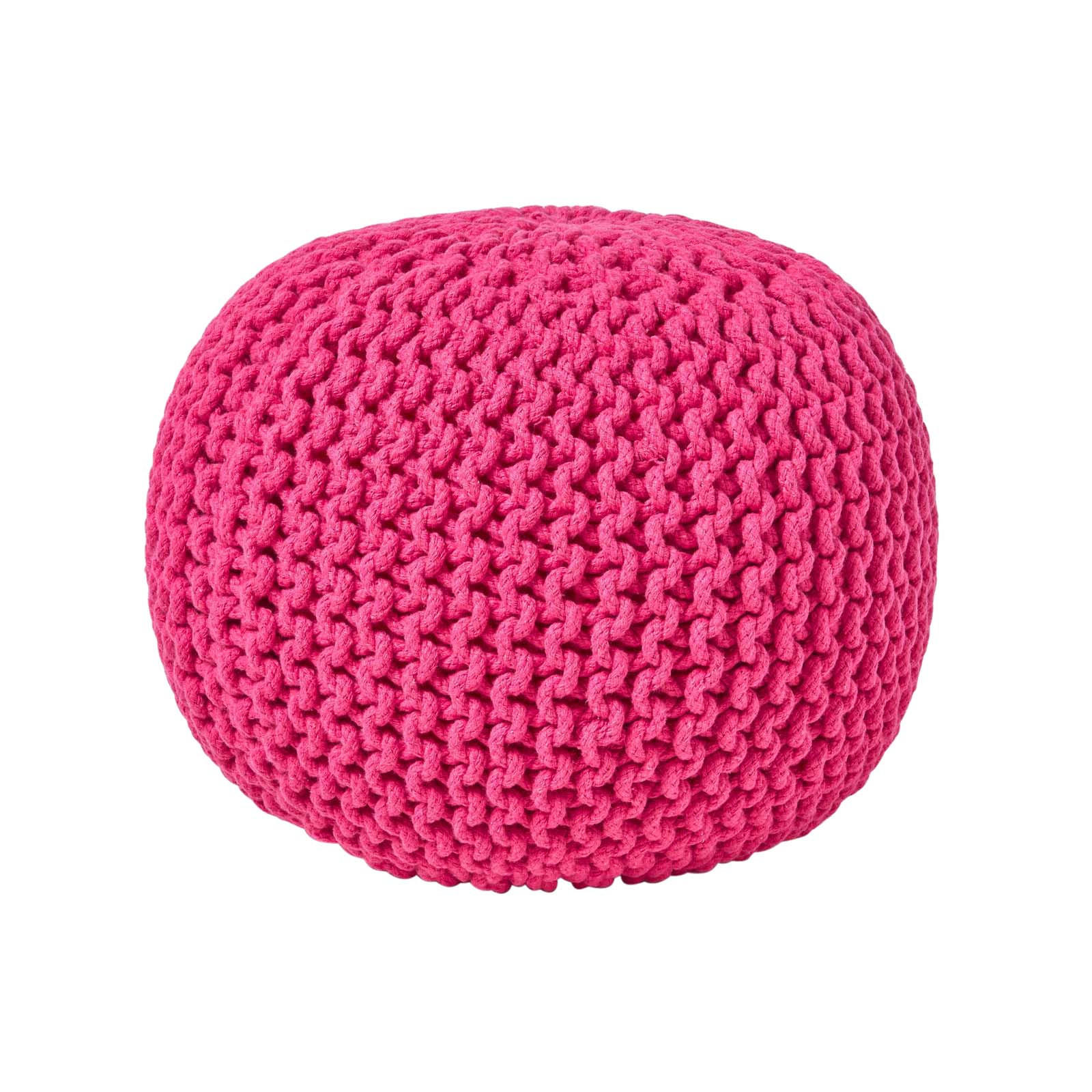 STRICK-POUF pink, 40/40/35 cm - Pink, Textil (40/35/40cm) - Homescapes