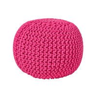 STRICK-POUF pink, 40/40/35 cm - Pink, Textil (40/35/40cm) - Homescapes
