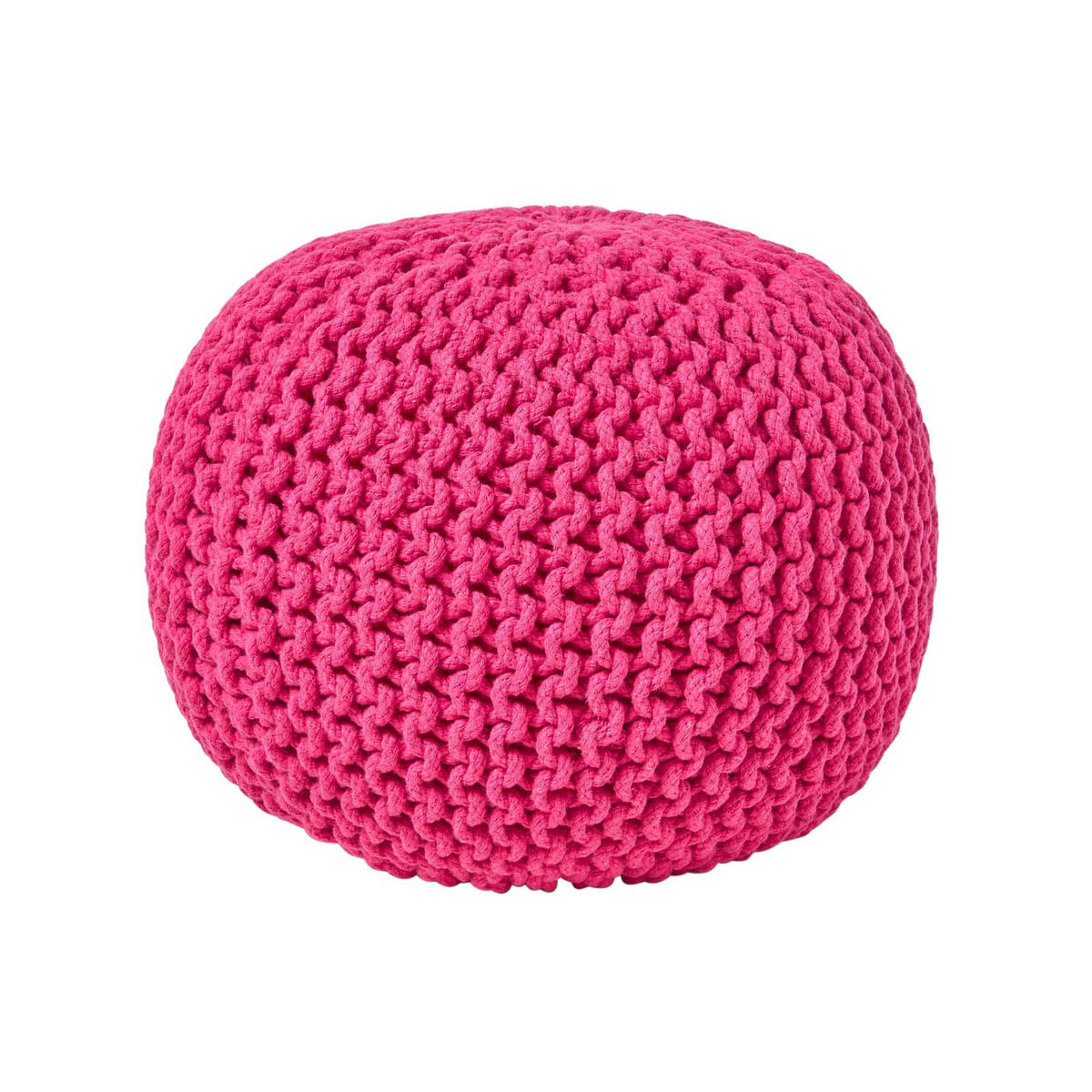 STRICK-POUF pink, 40/40/35 cm - Pink, Textil (40/35/40cm) - Homescapes