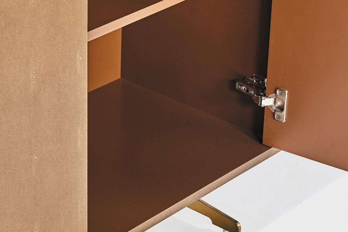 HIGHBOARD GALA Gold Holz - Goldfarben, Holz/Metall (100/120/40cm) - KAWOLA