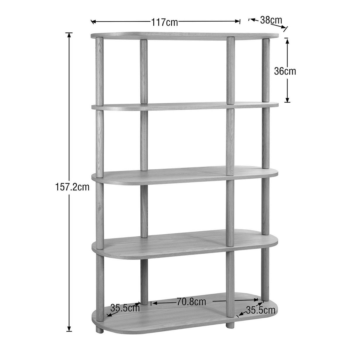 REGAL - Massivholz - Walnussfarben, Eichenholz/Holz (117/157/38cm) - home24