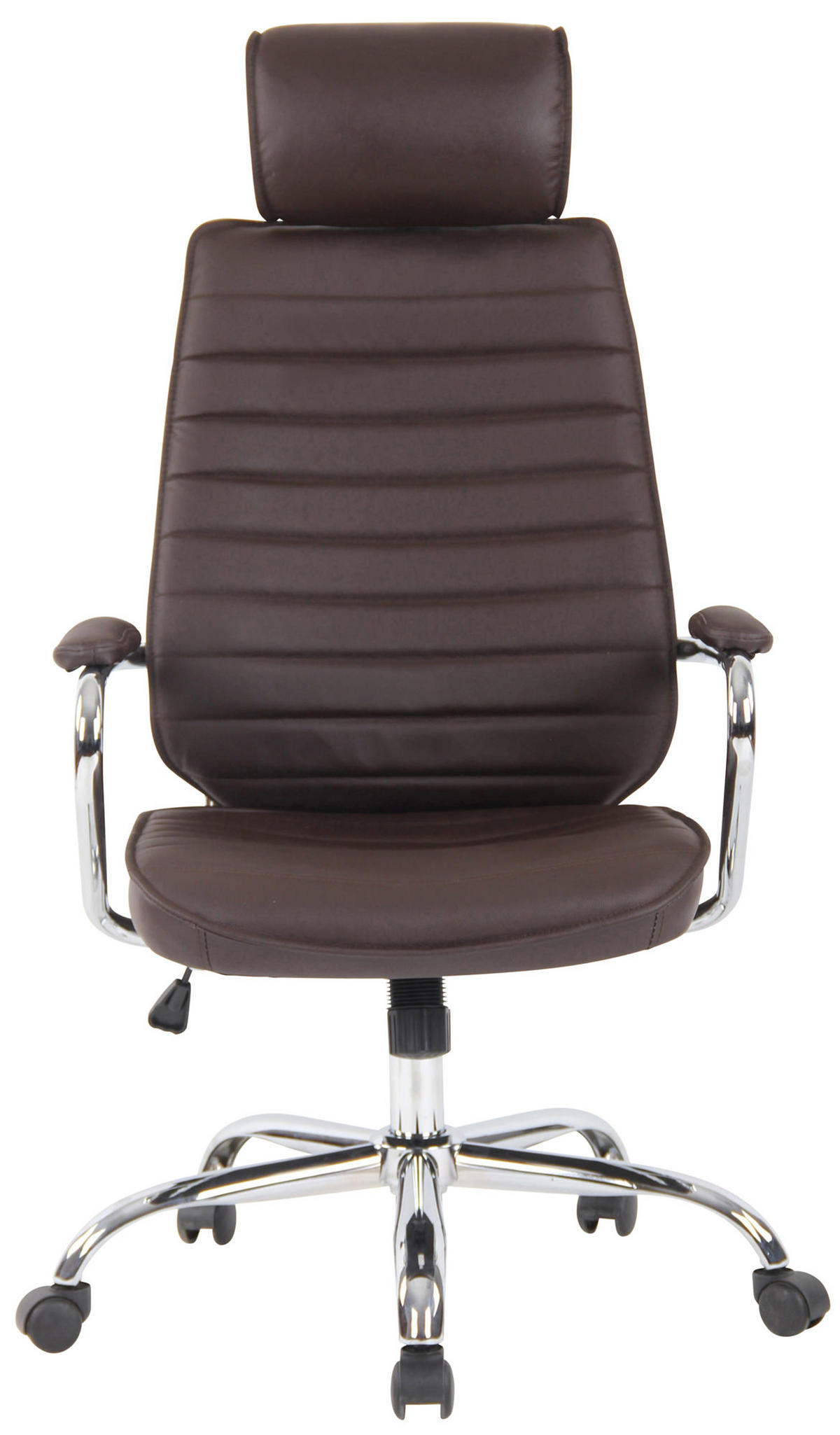 BÜROSTUHL Rocket Echtleder braun - Chromfarben/Braun, Leder/Metall (59/128/57cm) - TPFLiving