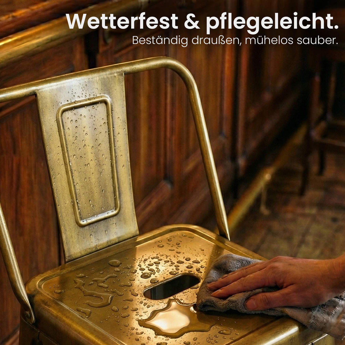 BARHOCKER 4er Set Metall Gold - Goldfarben, Metall (44/96/43cm) - CLP