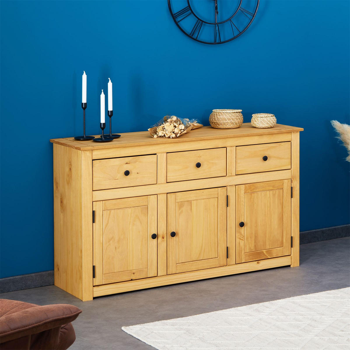 SIDEBOARD CANCUN - Kieferfarben, Holz (135/80/40cm) - CARO-Möbel