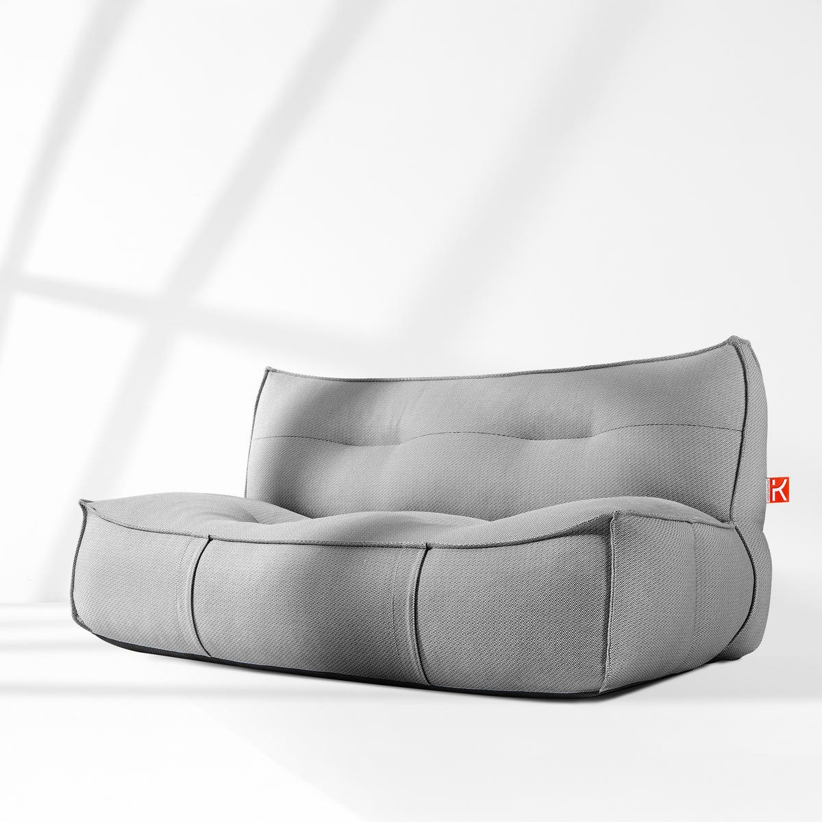 GARTENSOFA LOVIA Lounge, Schwarz/Weiß - Schwarz, Textil (177/82/106cm) - KONSIMO®