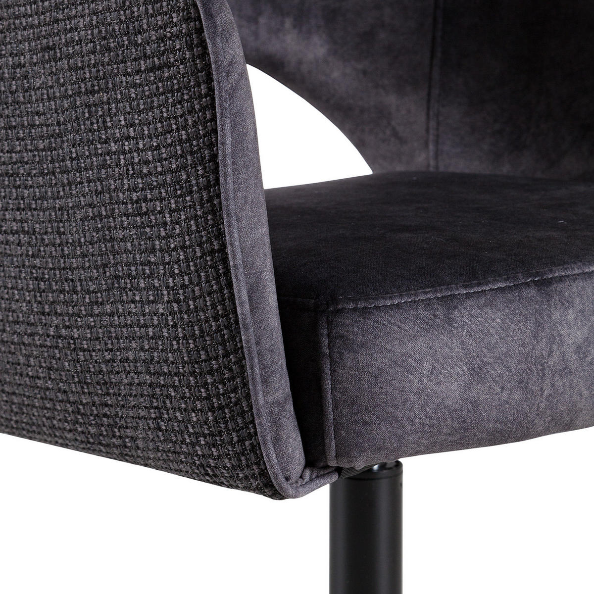 DREHBARER ARMLEHNENSTUHL - Schwarz, Kunststoff/Textil (64/85/61cm) - home24