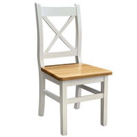 STUHL Kiefer massiv mit Kreuzrücken, weiß und Erle Farbe - Erlefarben, Holz (47/97/46cm)