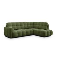 ECKSOFA MELLOW 5-Sitzer, olive - Schwarz/Grün, Holz/Textil (283/191cm) - Courtois Laville