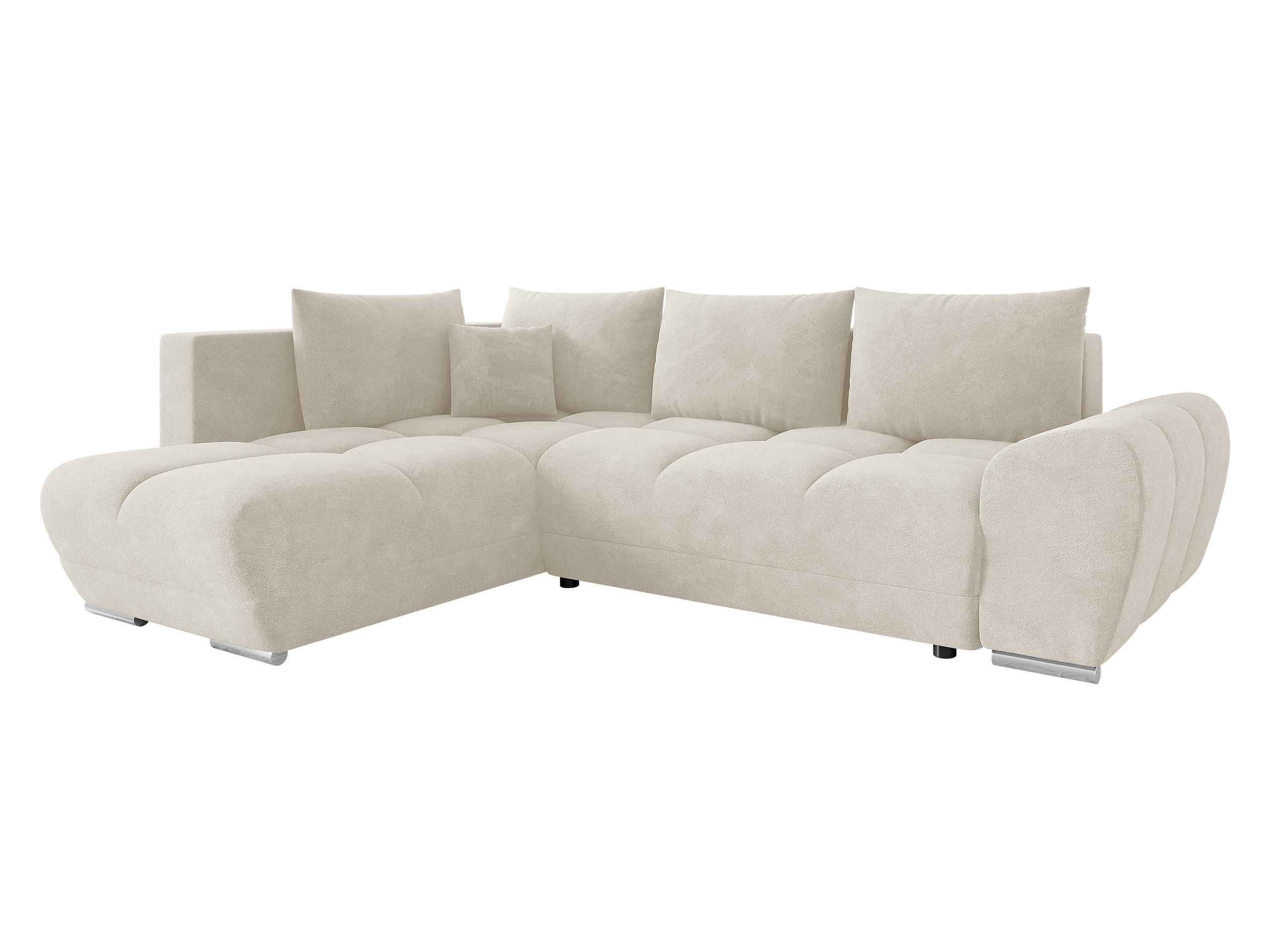 ECKSOFA Forest, Seite: Links - Creme/Schwarz, Holz/Kunststoff (290/183cm) - MIRJAN24