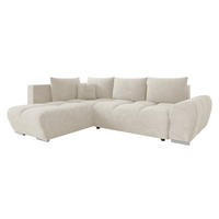 ECKSOFA Forest, Seite: Links - Creme/Schwarz, Holz/Kunststoff (290/183cm) - MIRJAN24