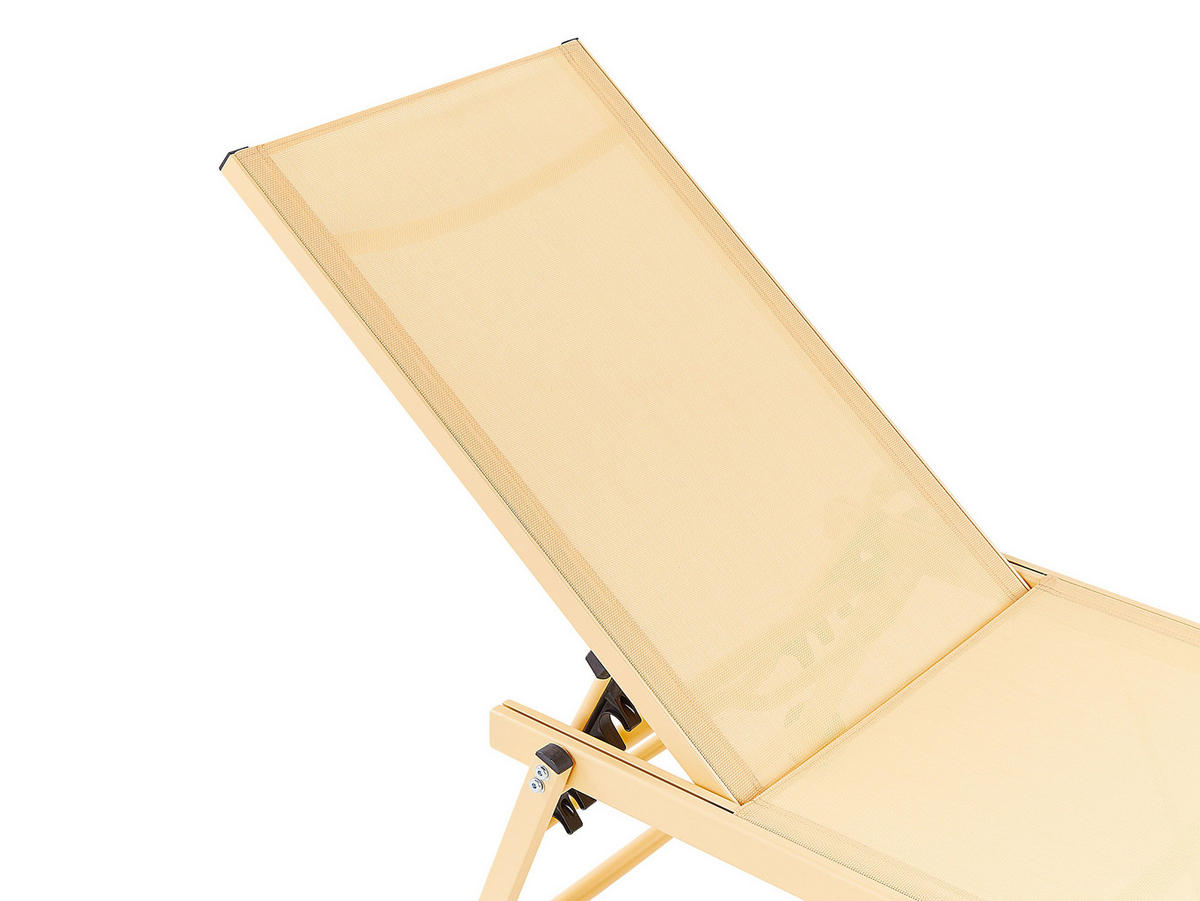 GARTENLIEGE Gelb Portofino - Goldfarben, Metall (198/107/65cm) - Beliani