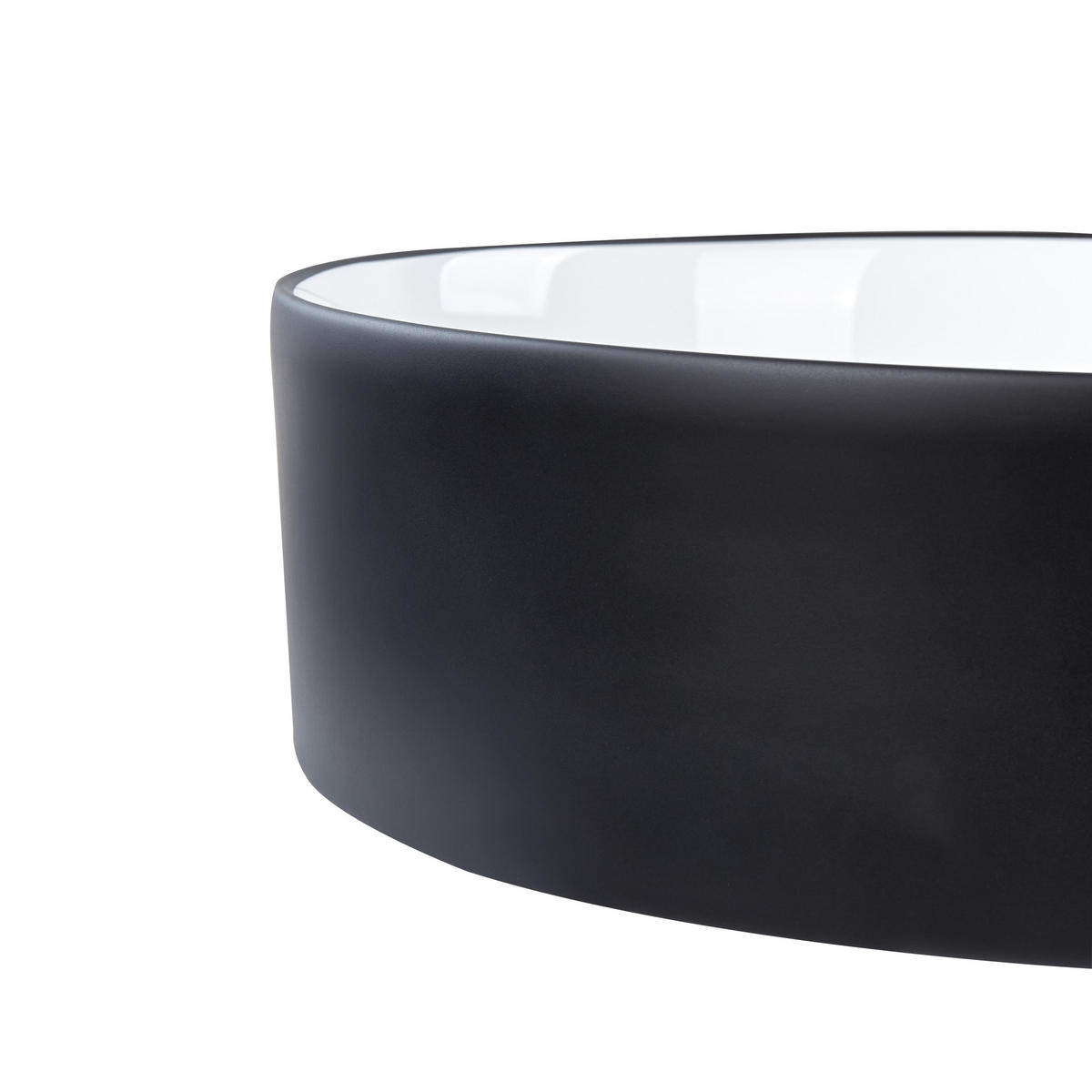 AUFSATZWASCHBECKEN 40 cm Schwarz/Weiß Tebar - Schwarz/Weiß, Keramik (40/12/40cm) - Beliani