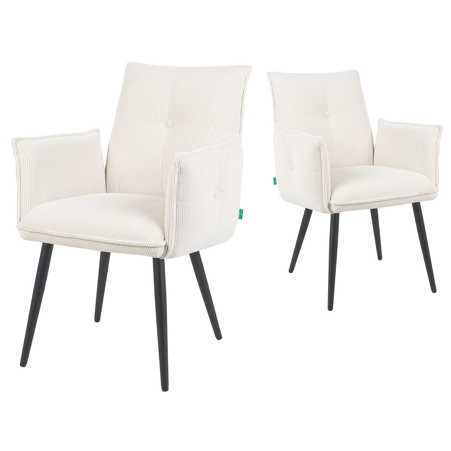 ESSZIMMERSTUHL Mika-Ayla - Creme/Schwarz, Textil/Metall (60/88/63cm) - DUBI Möbel