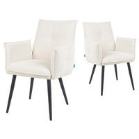ESSZIMMERSTUHL Mika-Ayla - Creme/Schwarz, Textil/Metall (60/88/63cm) - DUBI Möbel