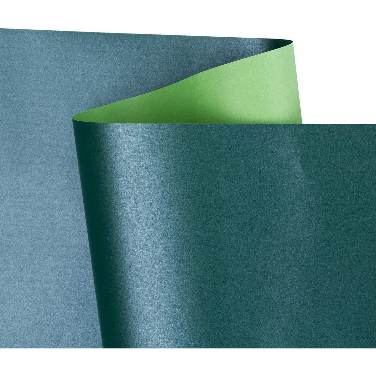 GESCHENKPAPIER Grün Matt mit Perlglanz 76 cm x 10 m - Grün, Papier (76/1/1000cm)