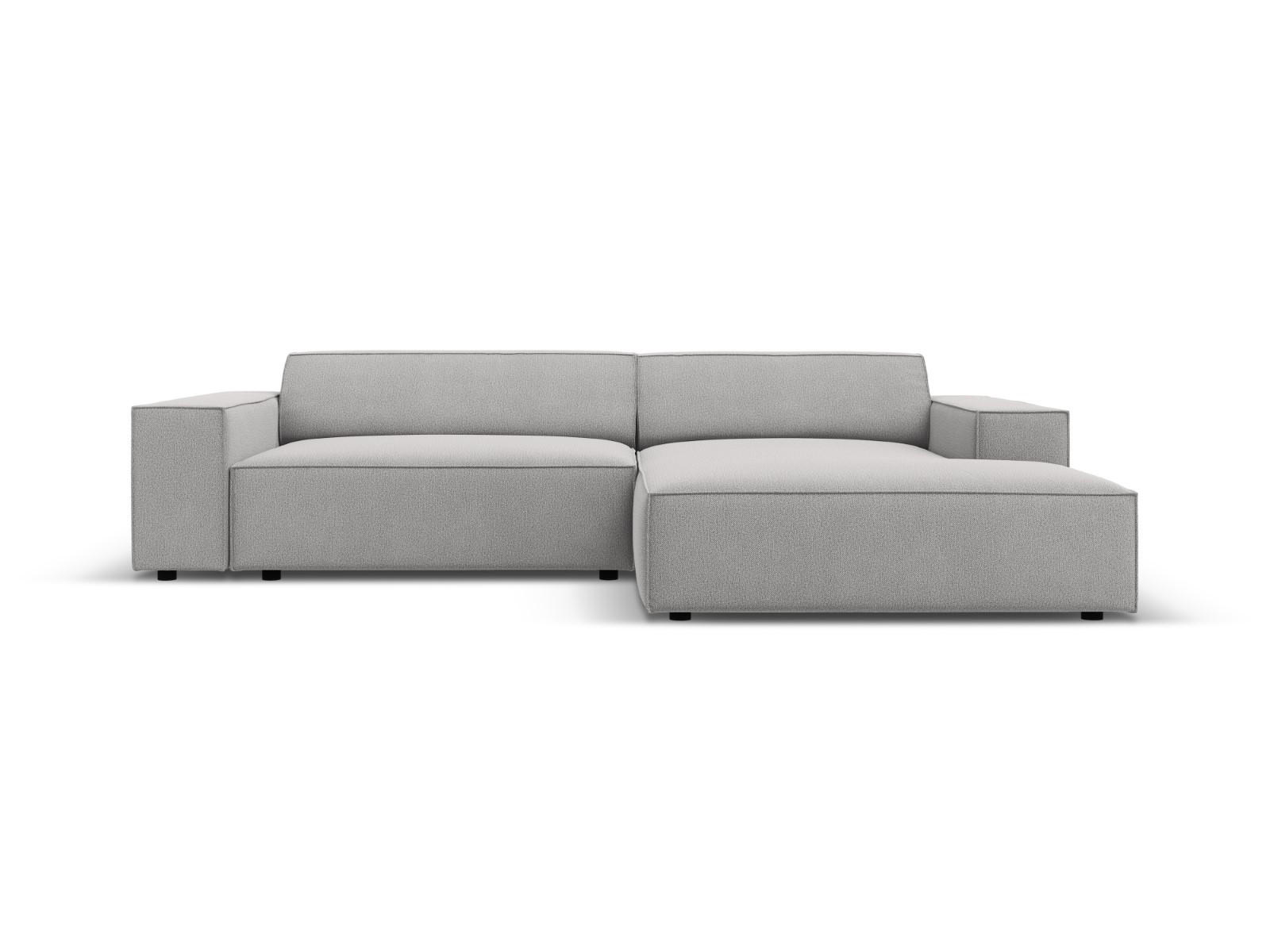 MODULARES-ECKSOFA rechts Jodie aus strukturiertem Stoff hellgrau 3 Sitzplätze - Hellgrau, Textil (166/224cm) - Micadoni