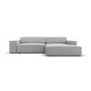 MODULARES-ECKSOFA rechts Jodie aus strukturiertem Stoff hellgrau 3 Sitzplätze - Hellgrau, Textil (166/224cm) - Micadoni