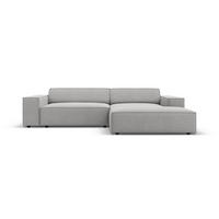 MODULARES-ECKSOFA rechts Jodie aus strukturiertem Stoff hellgrau 3 Sitzplätze - Hellgrau, Textil (166/224cm) - Micadoni