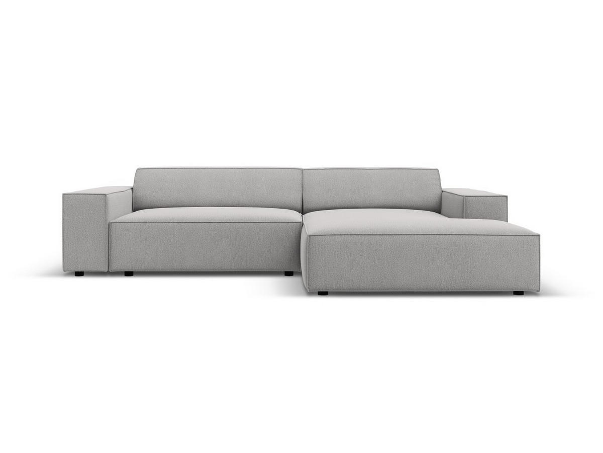 MODULARES-ECKSOFA rechts Jodie aus strukturiertem Stoff hellgrau 3 Sitzplätze - Hellgrau, Textil (166/224cm) - Micadoni
