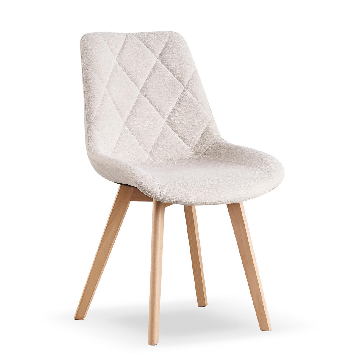 STUHL TANIA Creme 2 Stück - Creme, Holz/Textil (52/88/60cm) - B&D Home