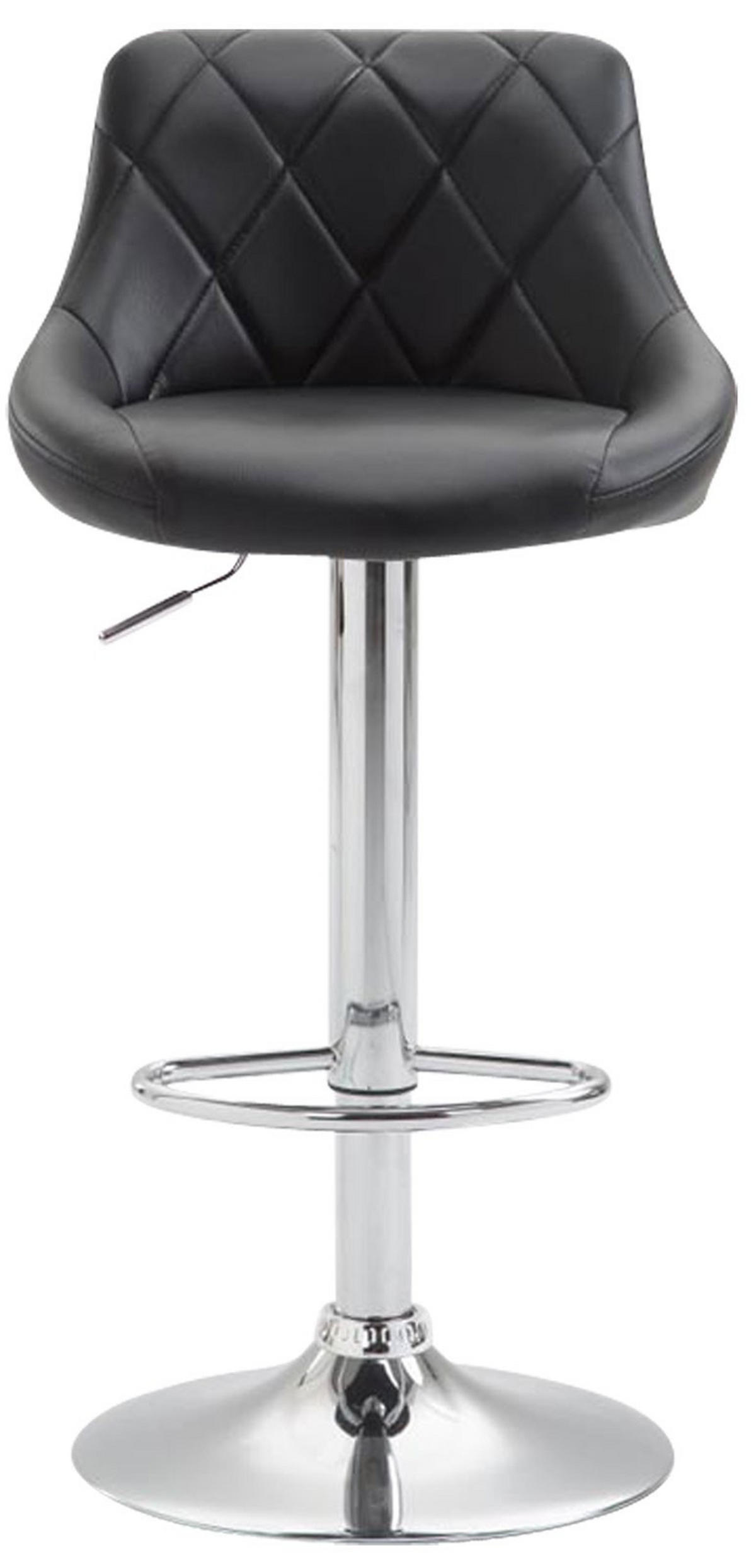 BARHOCKER Lazio 83-104 cm Schwarz - Schwarz, Leder (46/83/49cm) - furnicato