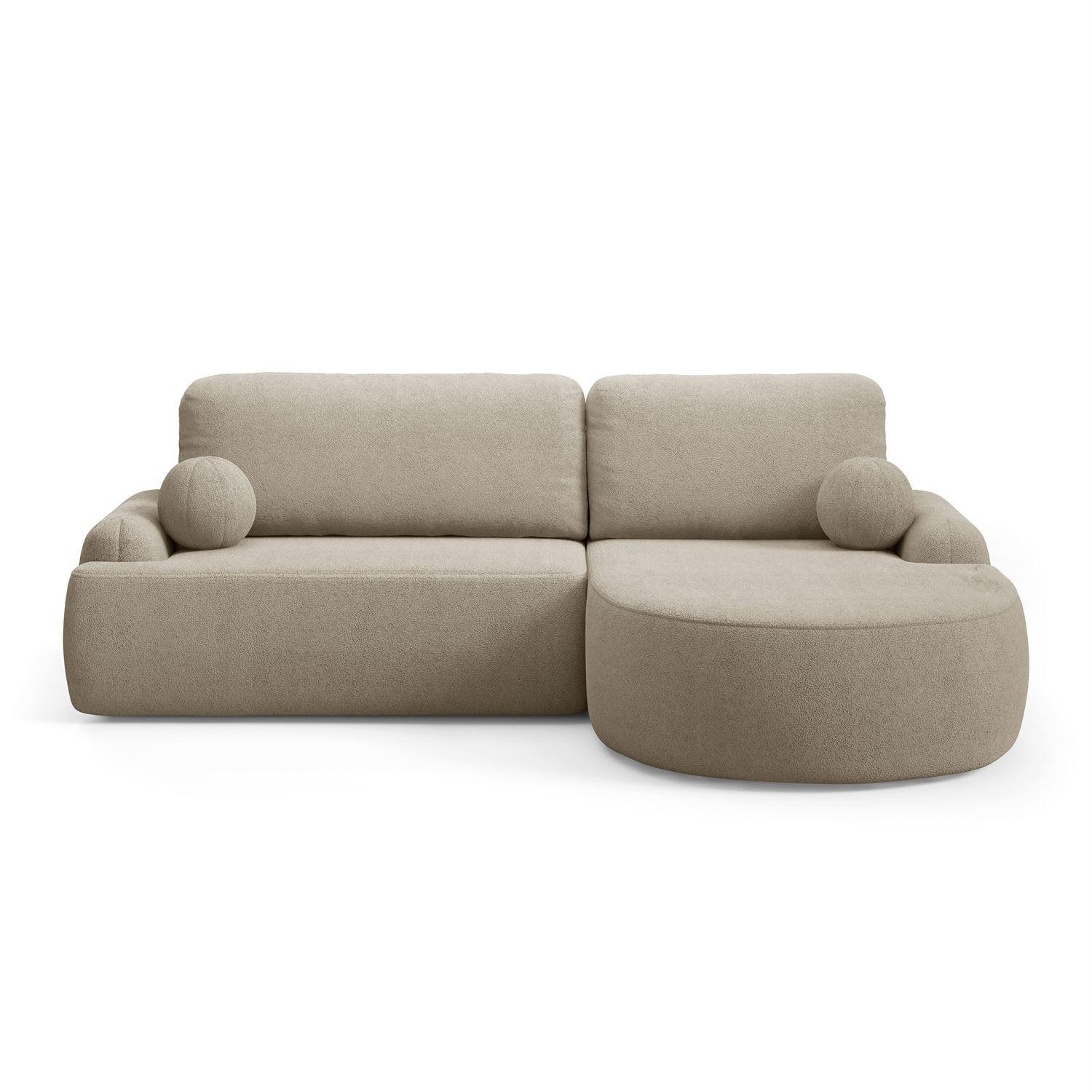 ECKSOFA CLEO mit Schlaffunktion Version Rechte QUELLE 16 - Beige, Kunststoff (264/172cm) - Lookway