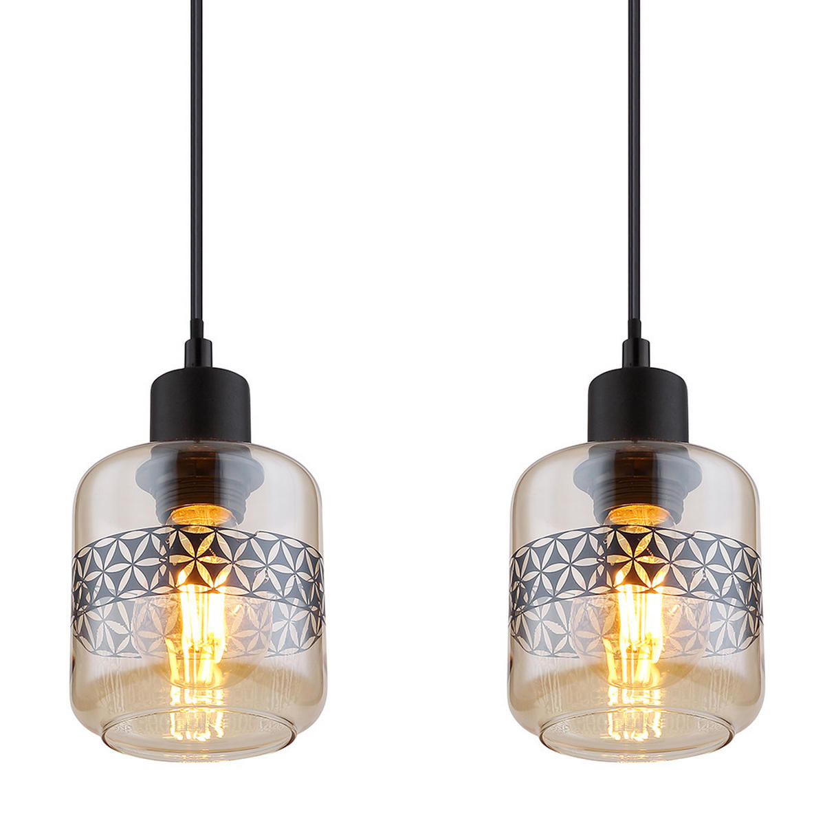 LED HÄNGELEUCHTE Metall Schwarz - Schwarz, Glas (71/11/120cm) - Globo Lighting