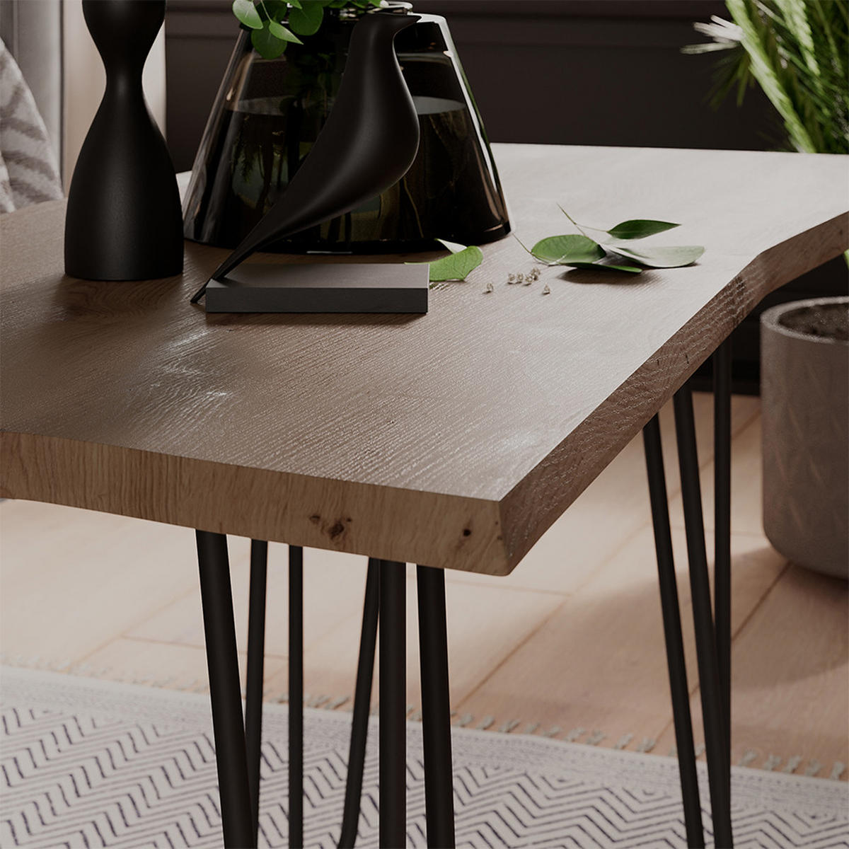 COUCHTISCH Yan Artisan 80 x 40 cm - Hellgrau, Holzwerkstoff (40/80/40cm) - Vicco