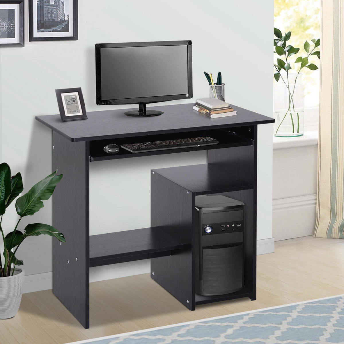 BÜROTISCH Schwarz 1 Stück - Schwarz, Holzwerkstoff (45/80/75cm) - GiPP