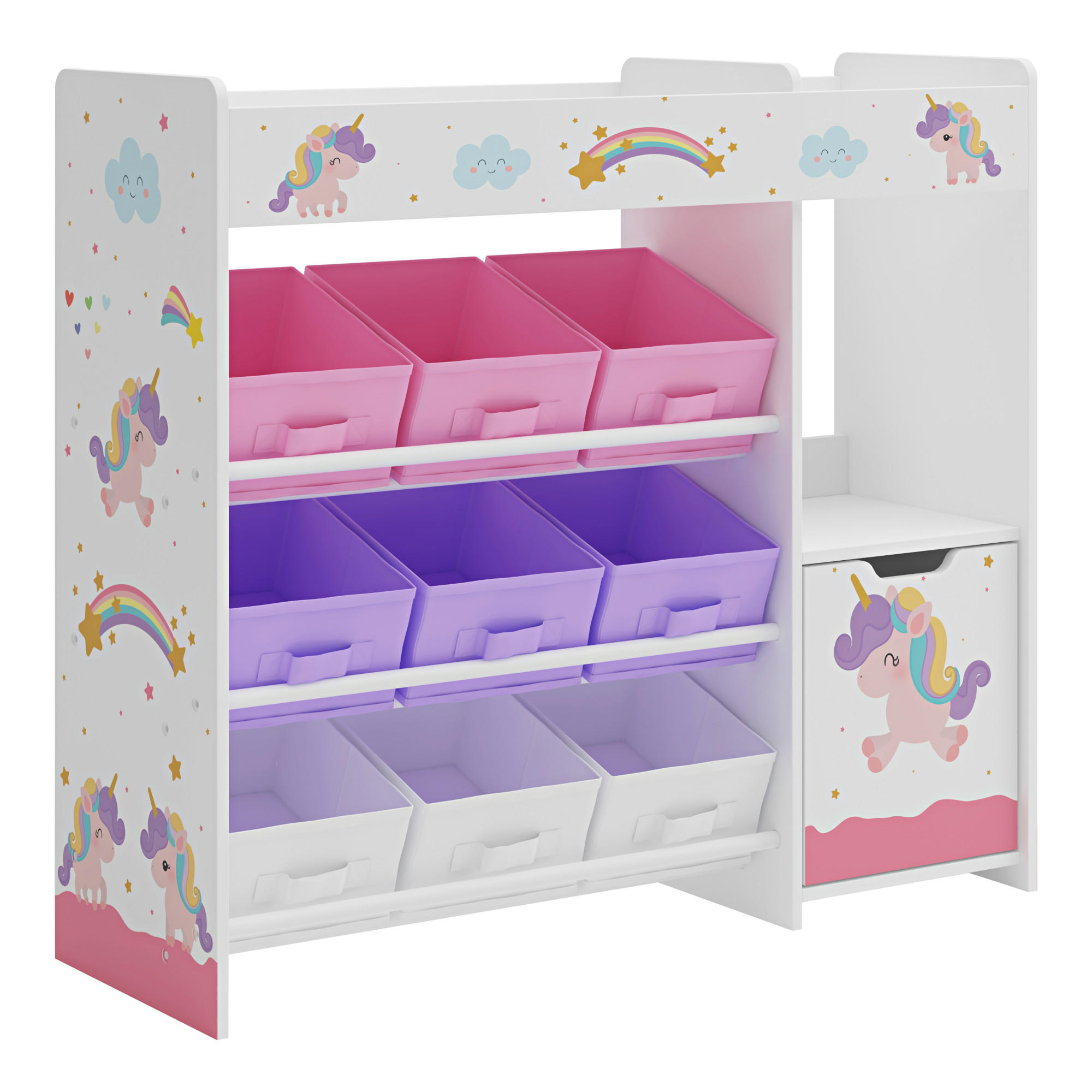 KINDERREGAL Søndreland - Lila/Weiß, Holzwerkstoff (90/80/29.5cm) - [en.casa]