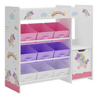 KINDERREGAL Søndreland - Lila/Weiß, Holzwerkstoff (90/80/29.5cm) - [en.casa]
