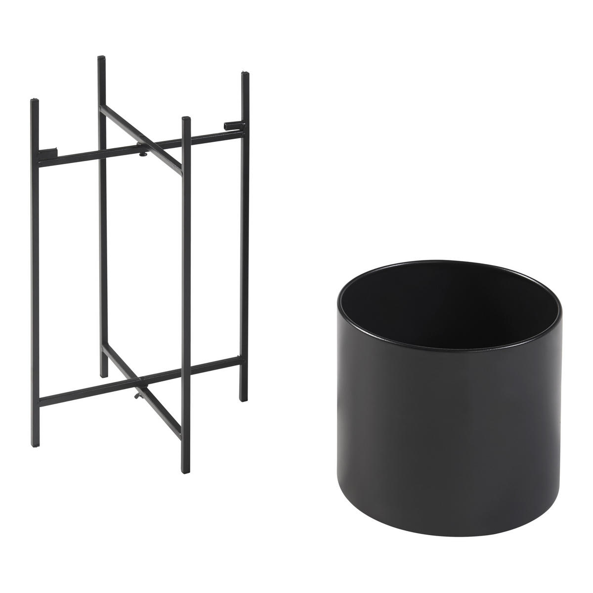PFLANZENSTÄNDER-SET 3 TLG. Orsa - Schwarz, Metall (23/54/23cm) - [en.casa]