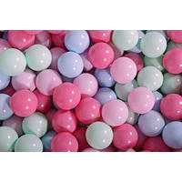 BÄLLE für Bällebad, Spielbälle, Plastikbälle für Kinder Set 50 pcs.: Pastellrosa/Hellrosa/Mint/Blau - Blau, Textil (7/7/7cm) - MeowBaby