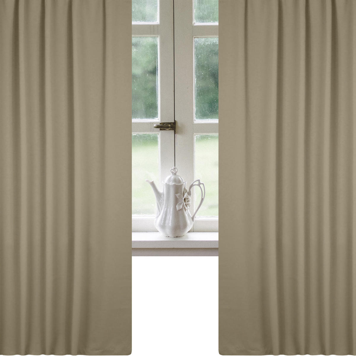 VERDUNKELUNGSVORHANG Kräuselband 140/245 cm Hell Taupe - Taupe, Textil (140/245cm) - TiborTex