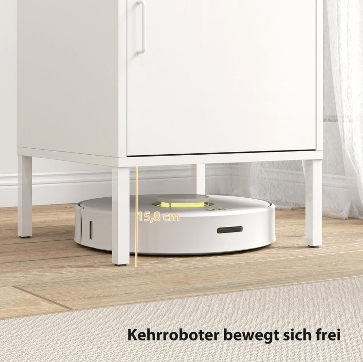 NACHTTISCH 40/40/56 cm Weiß aus Stahl mit verstellbarem Regal - Weiß, Metall (40/56/40cm) - OKWISH